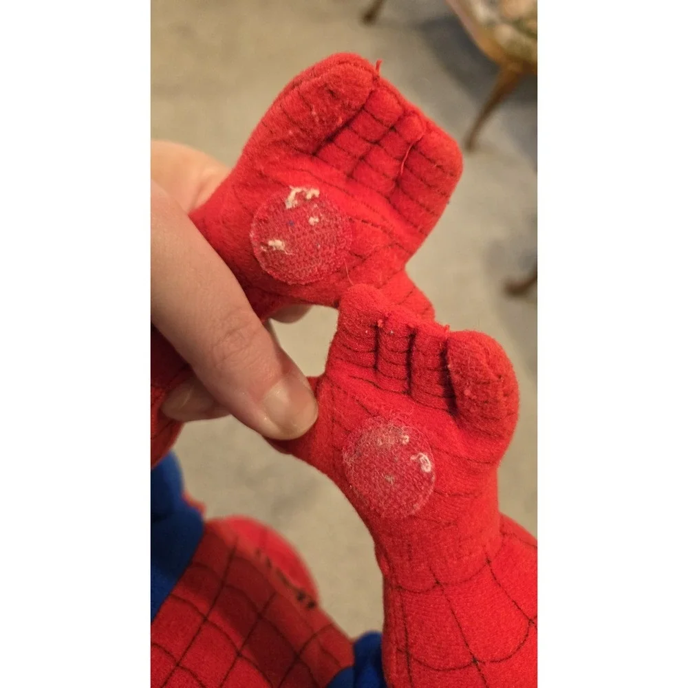 Vintage 1994 Spider Man Plush Toy Biz Marvel Loop Hook Hands 20